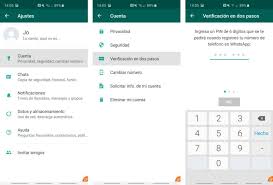 Esta imagen muestra la verificacion en dos pasos de Whatsapp